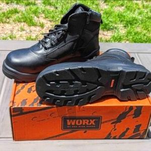 BLACK WORX RED WING STEEL TOE SHOES